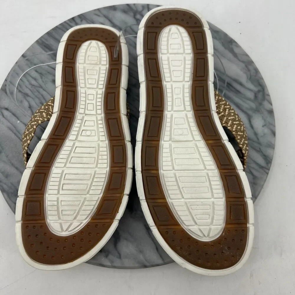Pete Huntington Flip Flop Mens 10 Thong Sandals Woven Strap Cork Footbed New